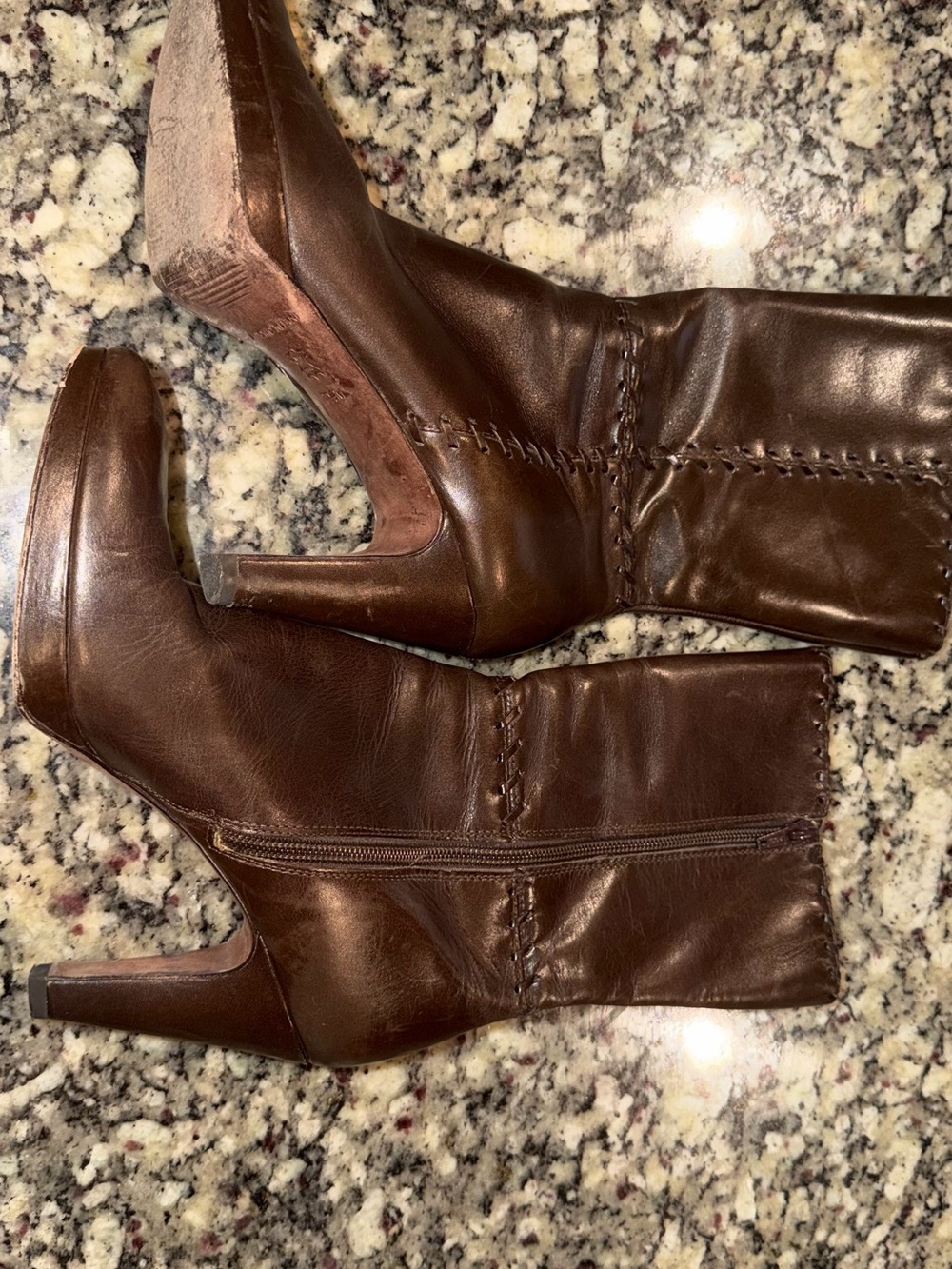 Antonio Milani Brown Leather Women's High-Heel Ankle Boots